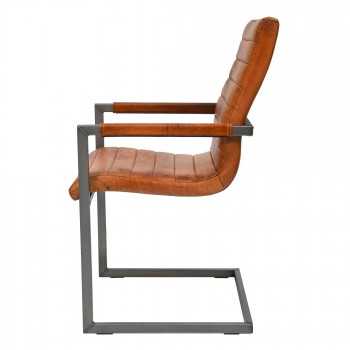 Freischwinger-Stuhl-Sinatra-hellbraun-Esszimmerstuhl-echtes-Bueffelleder-3232