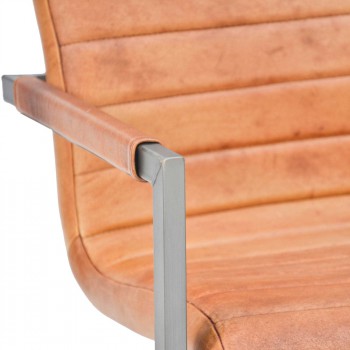 Freischwinger-Stuhl-Sinatra-hellbraun-Esszimmerstuhl-echtes-Bueffelleder-3436