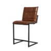 Barhocker mit Lehne aus Metall und Leder